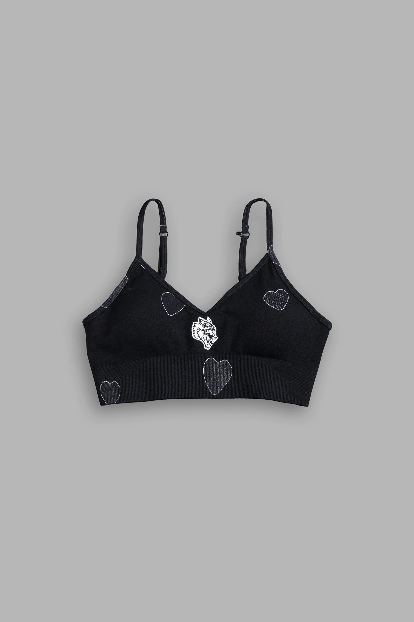 DSHE-0061 Her Energy “Everson” Seamless Sports Bra in Heart Candy Black