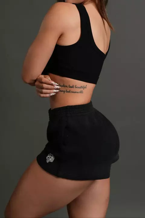 DSHE-0013 Darc Wandering Ellie Sweat Shorts in Black Drift Wash
