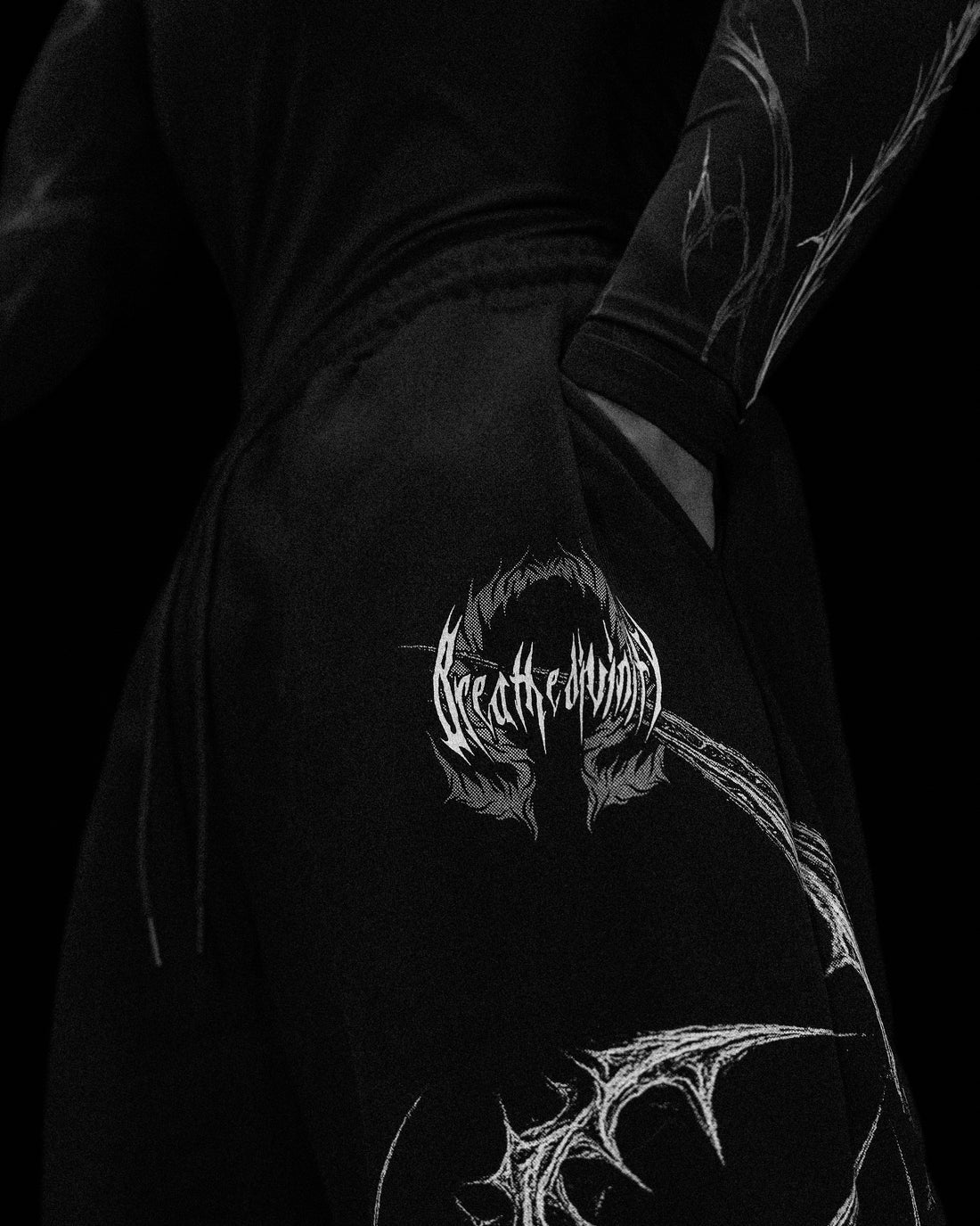 BD-0066 Death Scythe Uncuffed Luxury Sweatpants [VOID BLACK]