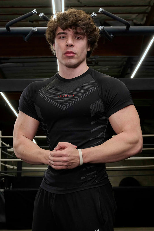465 SUPERHERO COMPRESSION TEES - BLACK