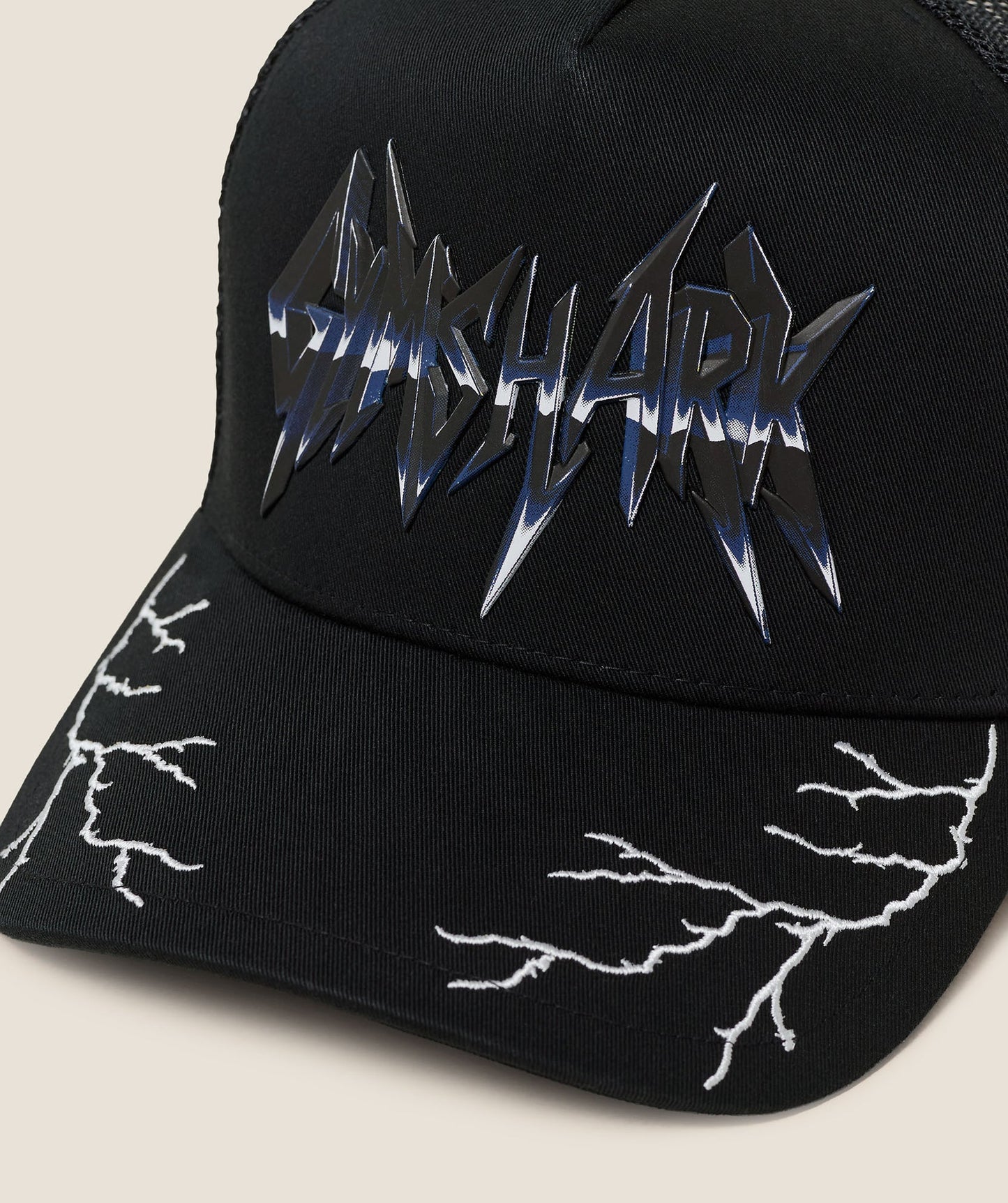 GSA-0047 Lightning Graphic Trucker Cap - GS Black