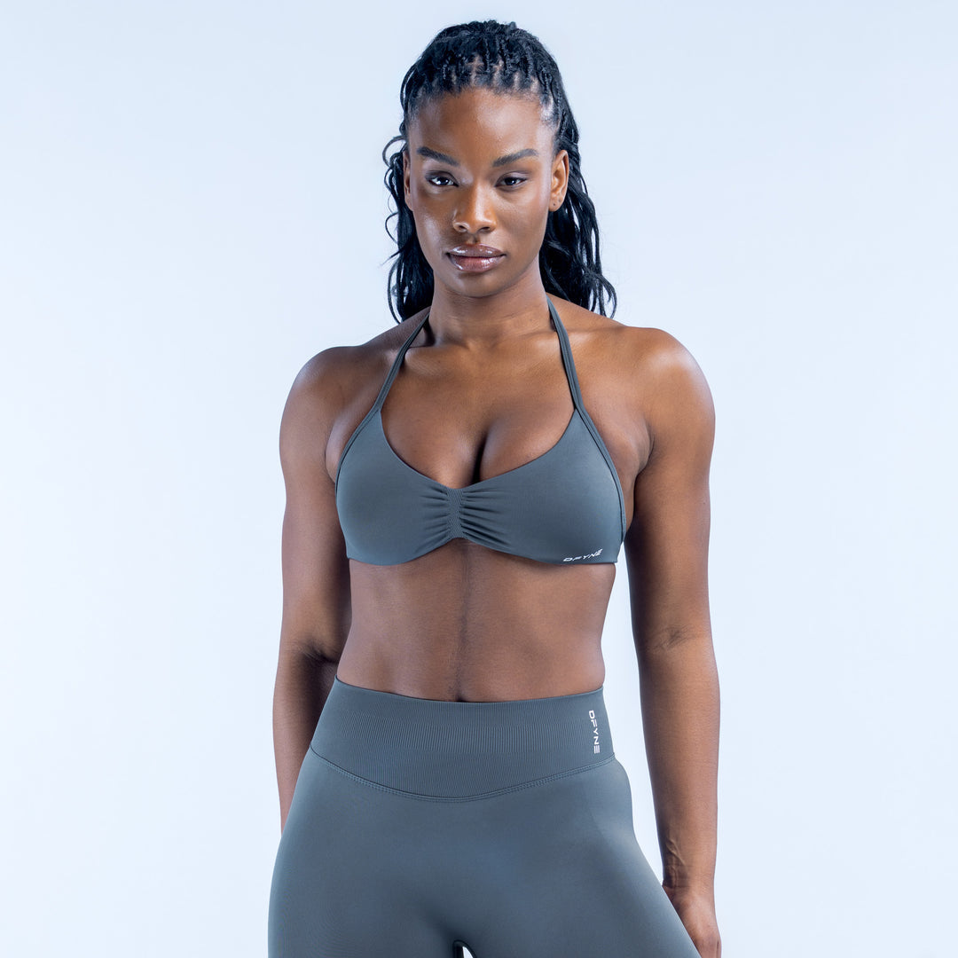 Impact Strappy Bra | Slate Grey