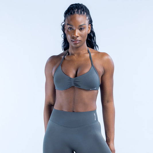 Impact Strappy Bra | Slate Grey