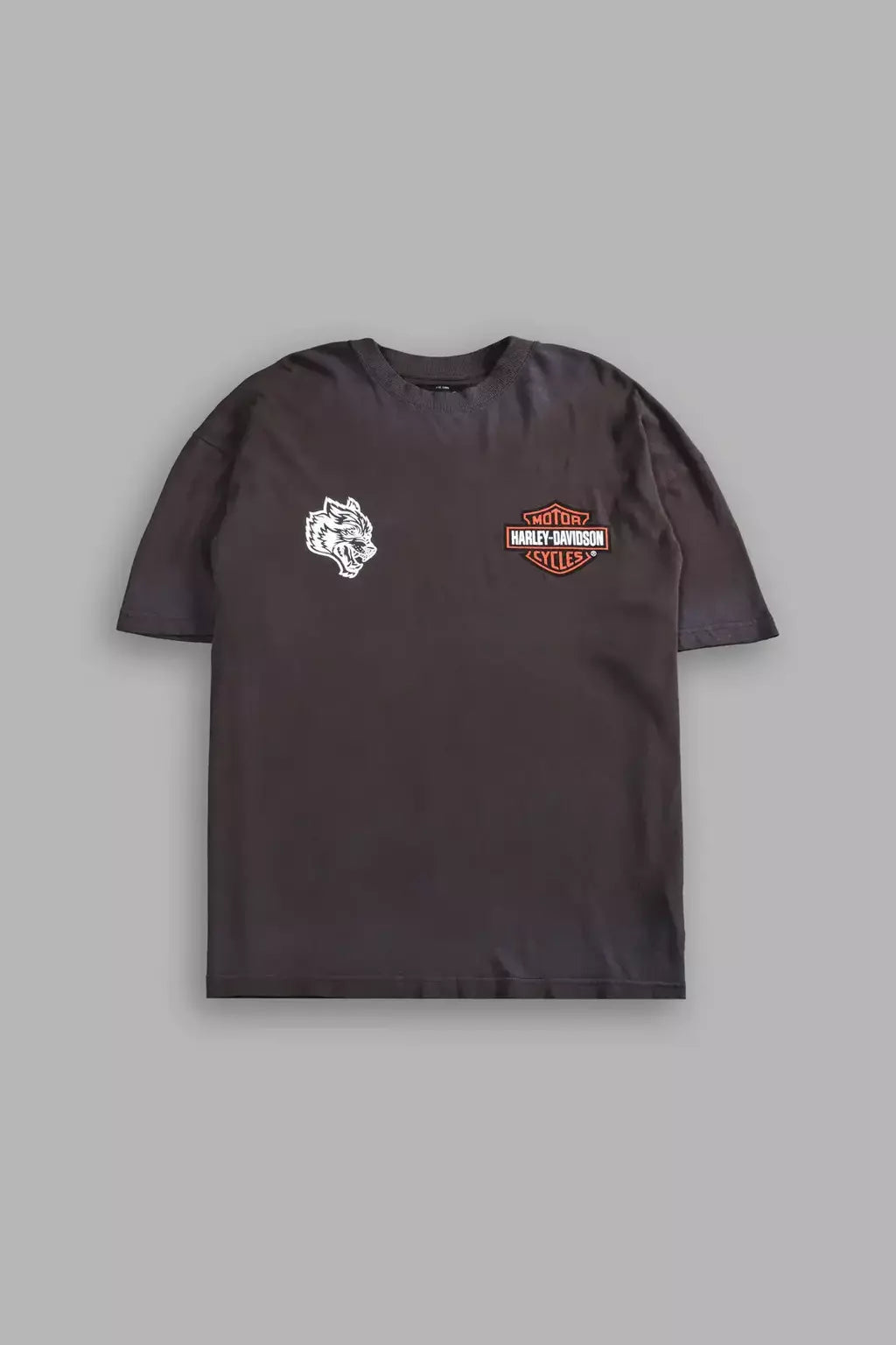 DS/HAR-0057 The Snake & The Wolf “Premium” Oversized Tee in Darc Brown Drift Wash