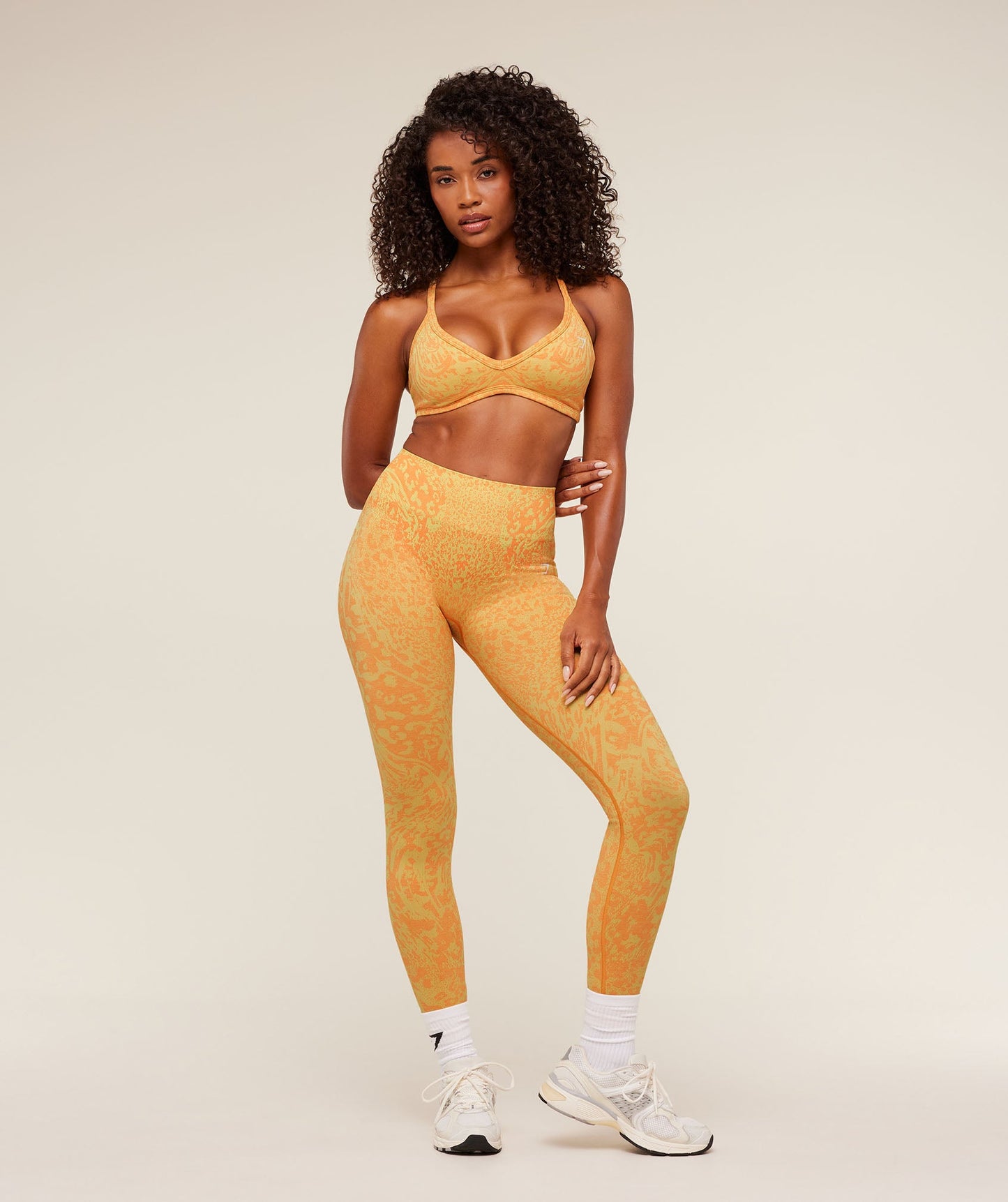 GSW-0078 Adapt Animal X Whitney Leggings - Sorbet Yellow/Dayglow Peach