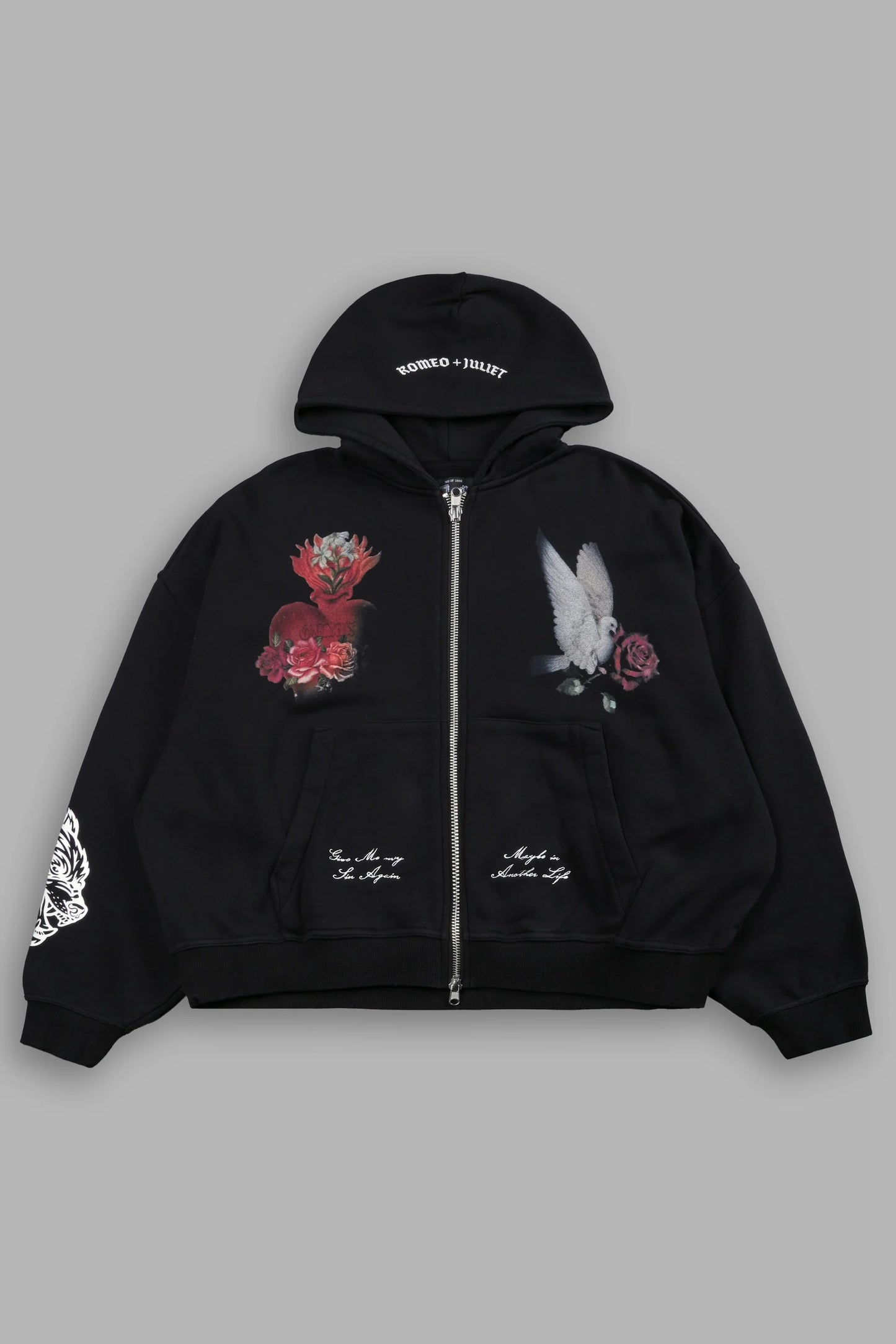 DS-0102 Doomed Love Vex Double Zip Hoodie in Black