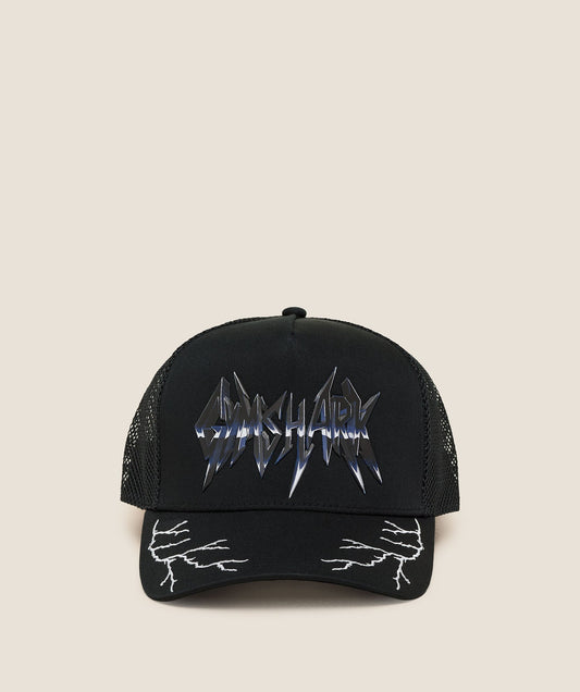 GSA-0047 Lightning Graphic Trucker Cap - GS Black