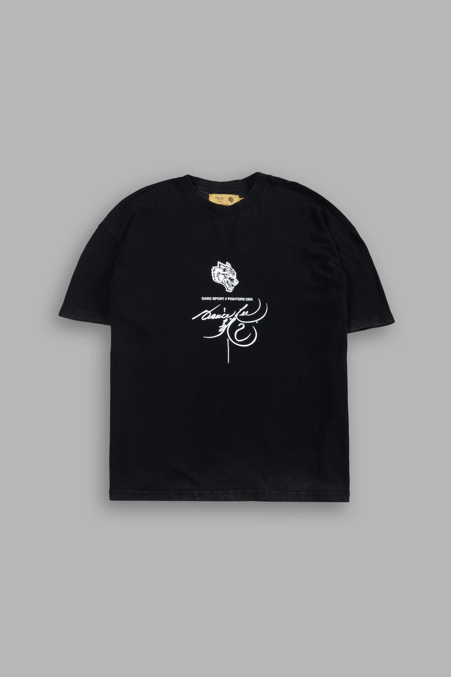 DS-0313 BRUCE LEE FLAME PREMIUM OVERSIZED TEE IN BLACK