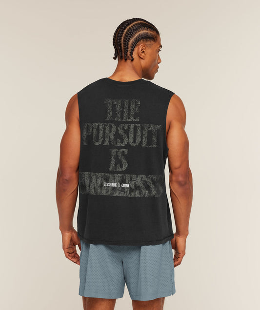 GS-0100 Gymshark x CBUM Washed Sleeveless T-Shirt - Black