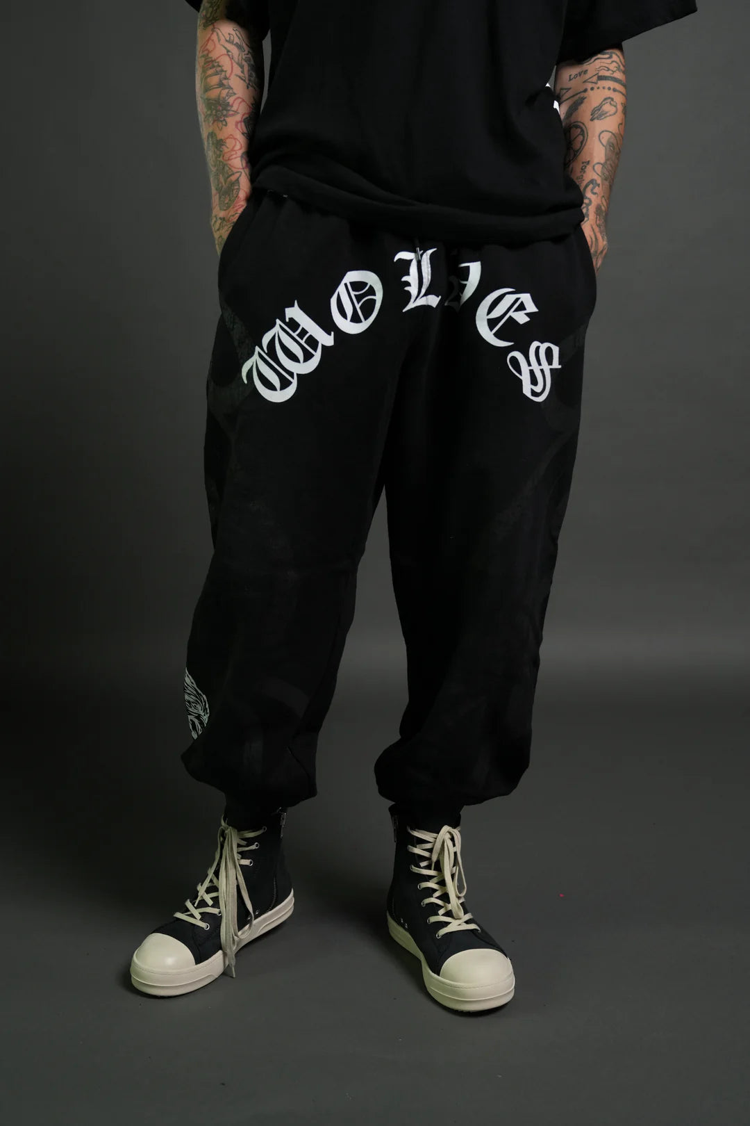 DS-0140 Chopper Inferno Lounger Sweat Pants in Black Sun Fade