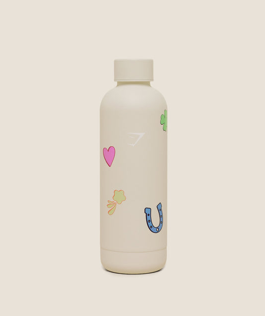 GSA-0043 Gymshark Lucky Graphic 500ml Bottle - Tinted White