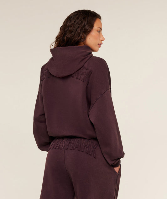 GSW-0072 Power Washed Oversized Hoodie - Cherry Purple/Acid Wash