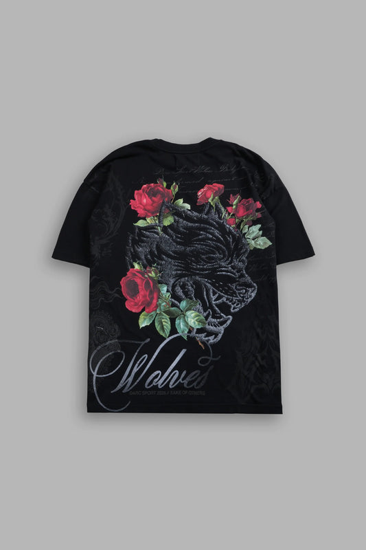 DS-0096 Nocturne Bloom Premium Oversized Tee in Black