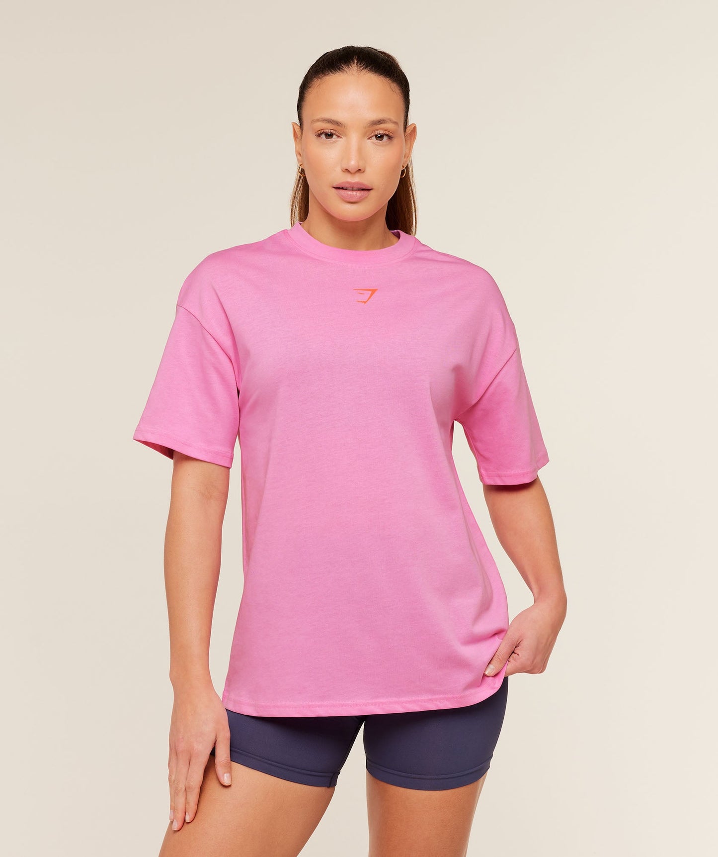 GSW-0120 Gymshark GS Power Oversized T-Shirt - Focus Pink