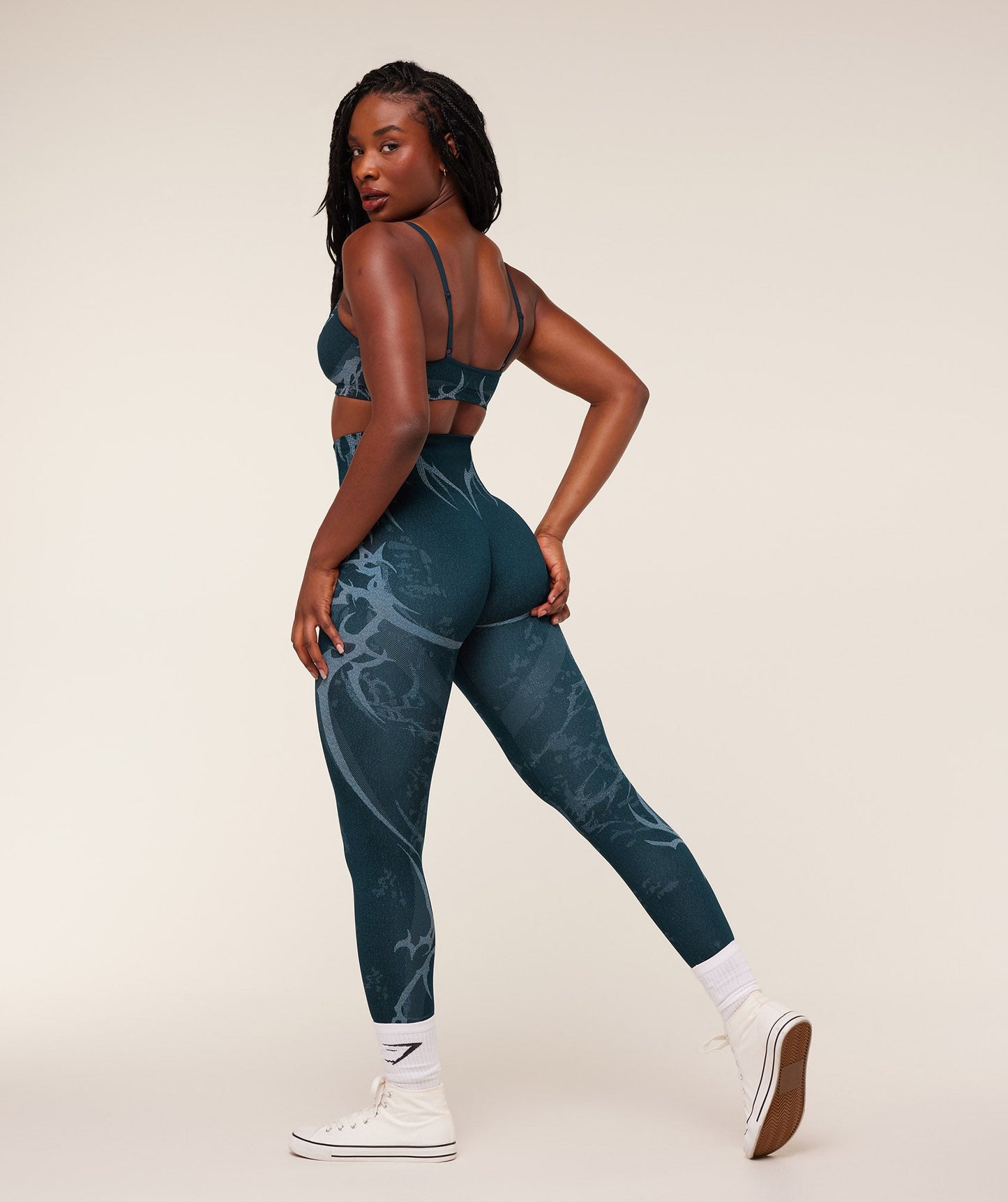 GSW-0104 Storm Seamless Leggings - Deep Petrol Blue/Smoke Blue