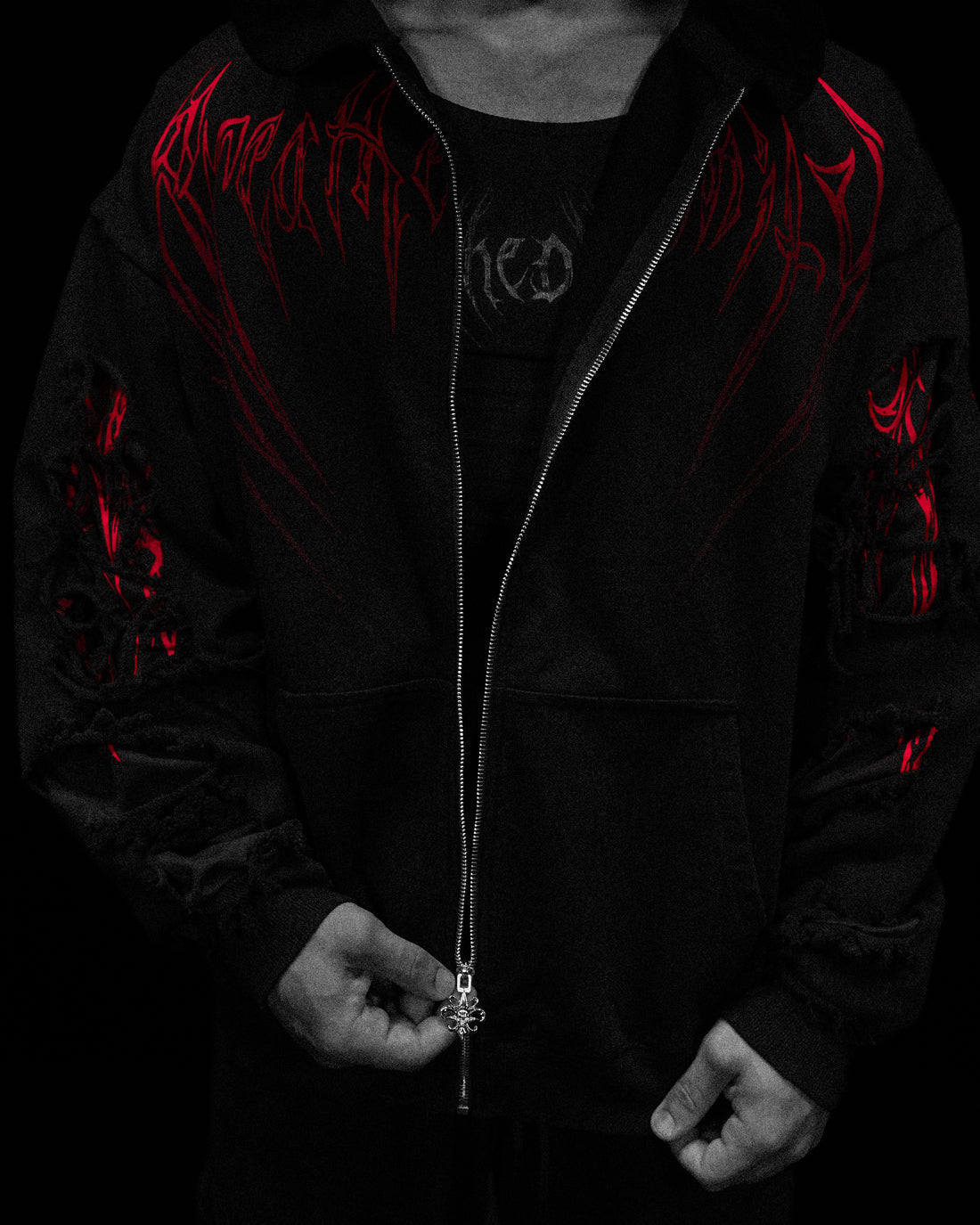 BD-0074 Tarnished Leviathan Oversized Zip-up Hoodie [NIGHTMARE]