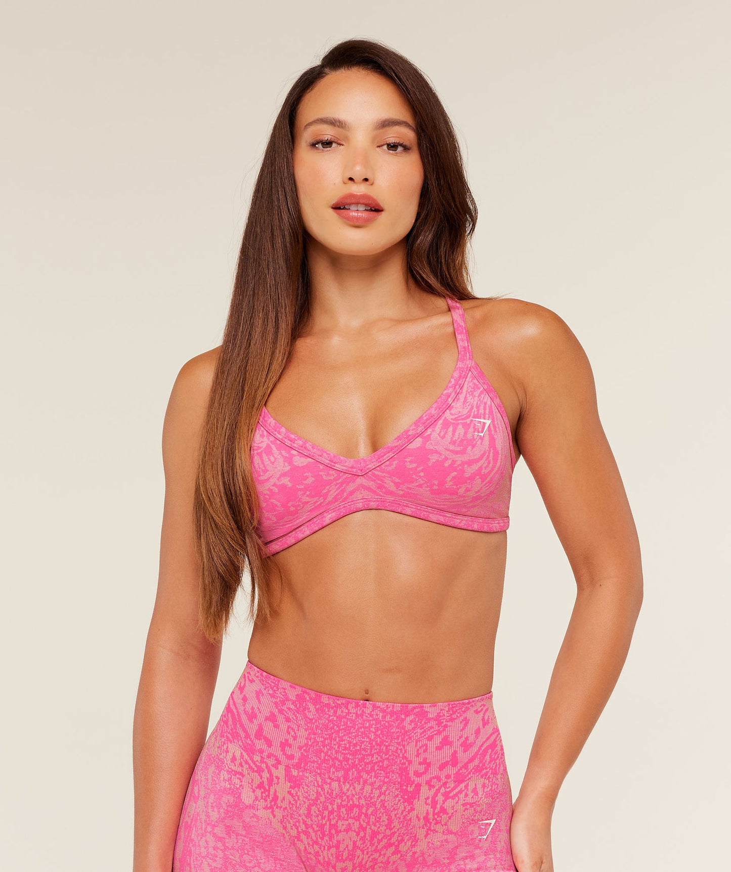 GSW-0106 Adapt Animal X Whitney Sports Bra - Electric Pink / Sorbet Yellow