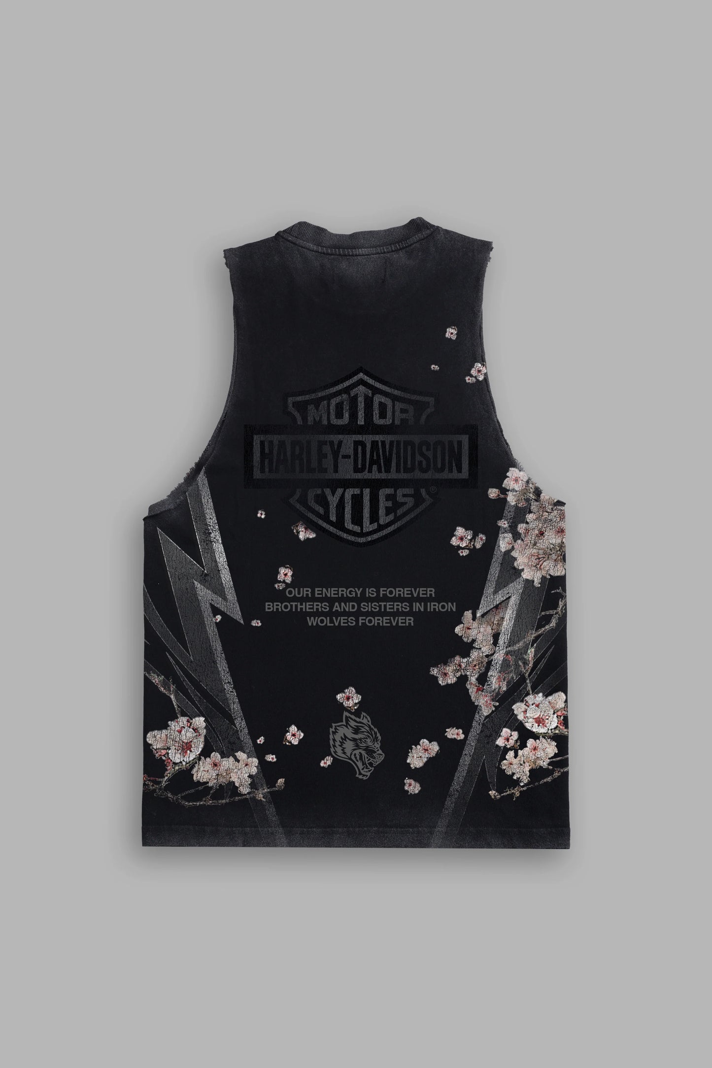 DS-0233 Iron Sakura Tommy Muscle Tee in Black Drift Wash