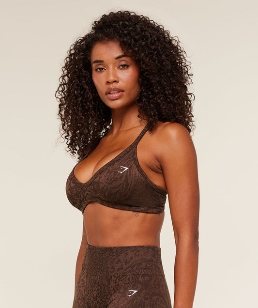 GSW-0106 Adapt Animal X Whitney Sports Bra - Archive Brown / Soft Brown