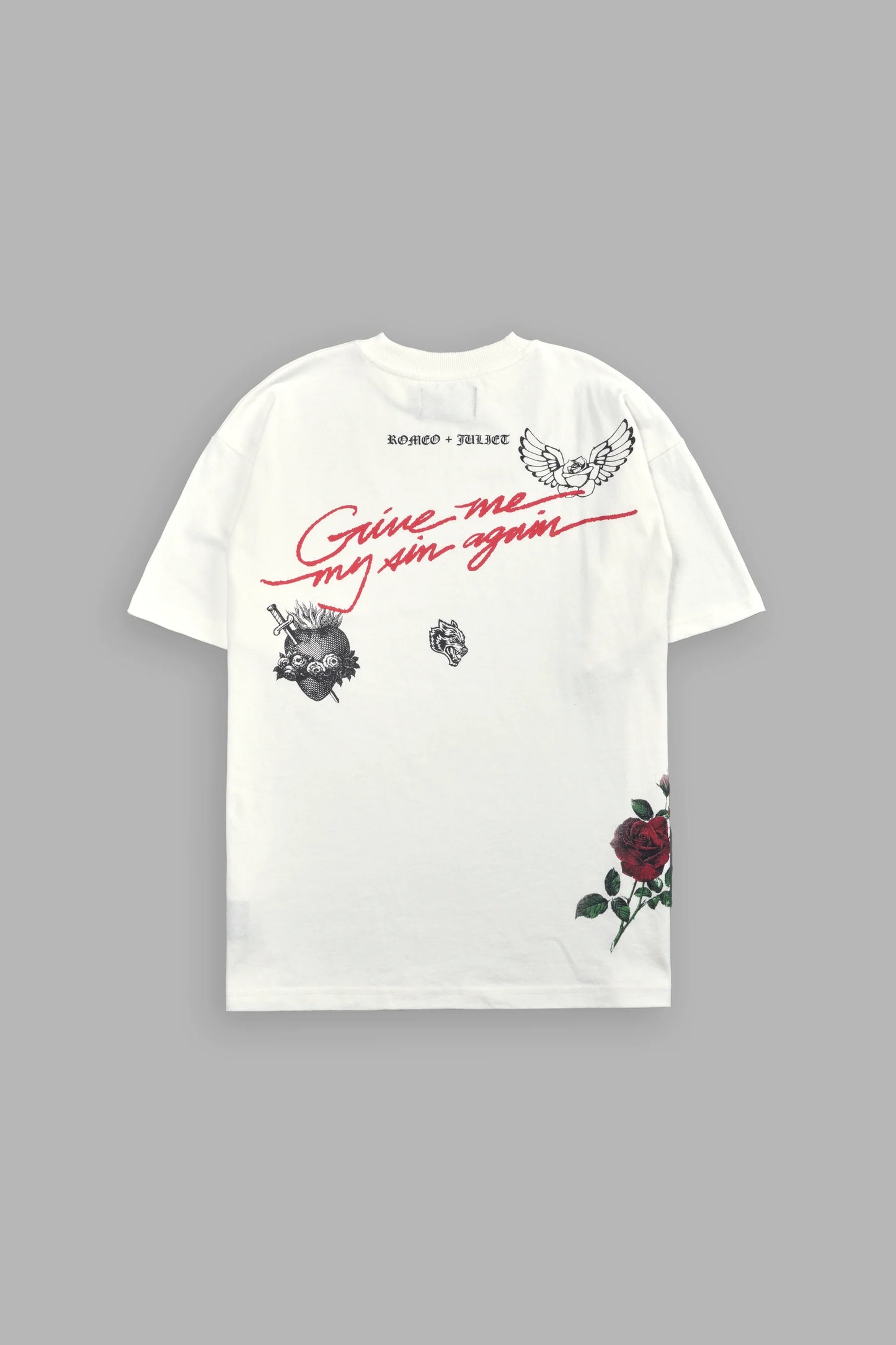 DS-0131 Sin Again Unisex Grunge Tee in Cream