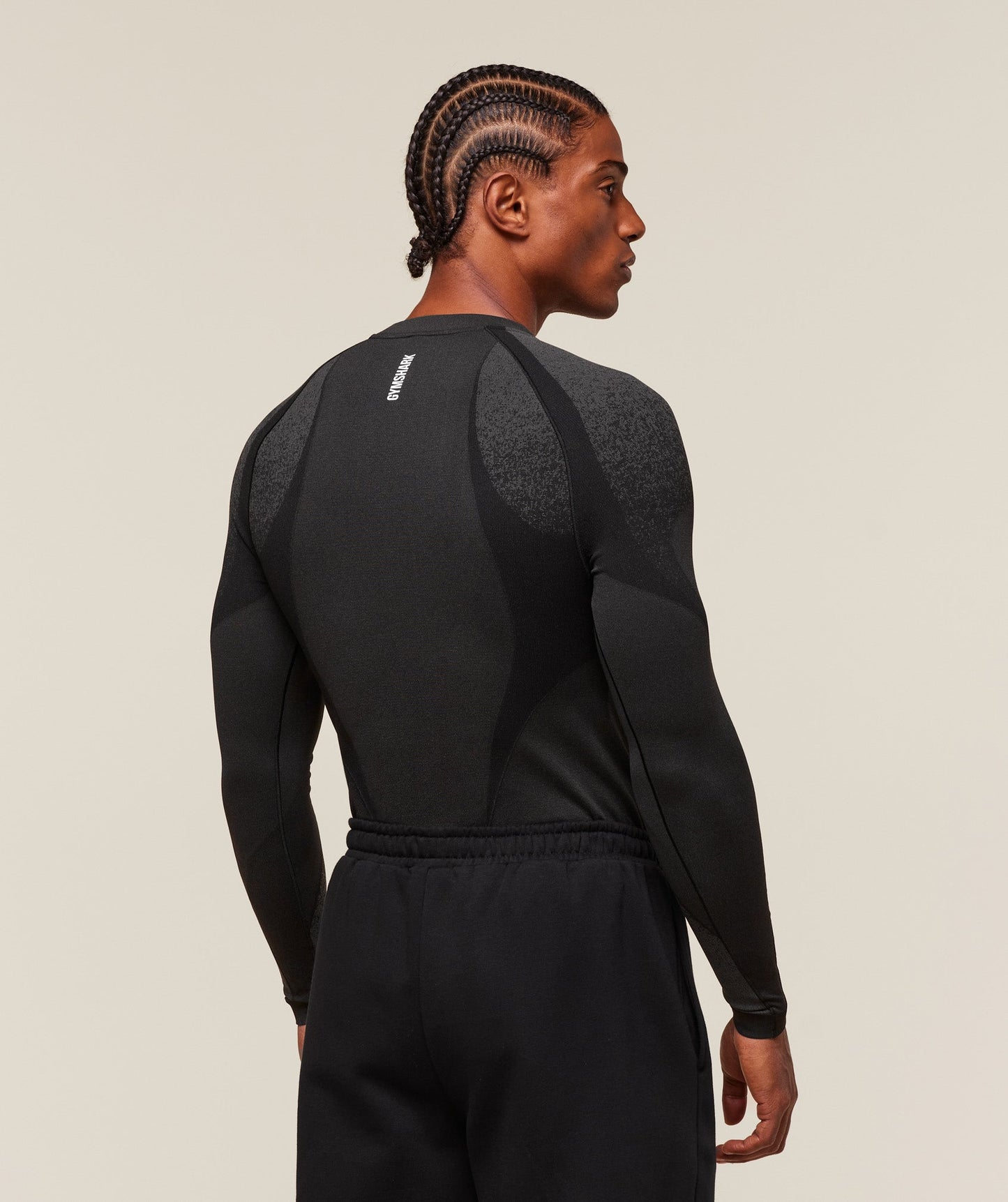 GS-0068 Shadow Seamless Long Sleeve T-Shirt - Black
