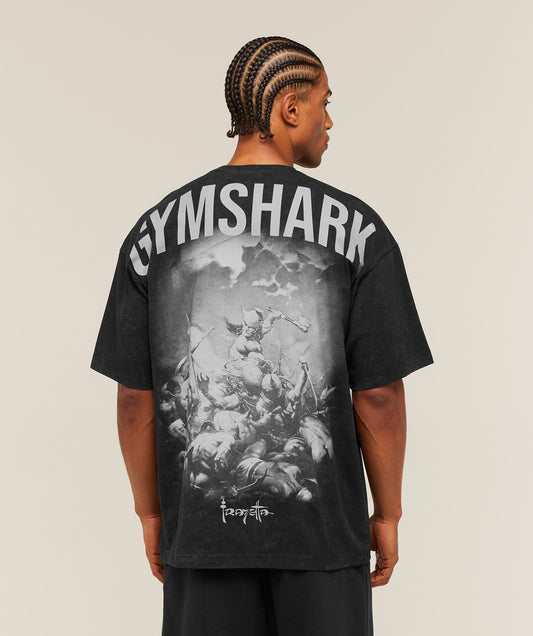 GS-0044 Gymshark GS x Frazetta Power T-Shirt - Black