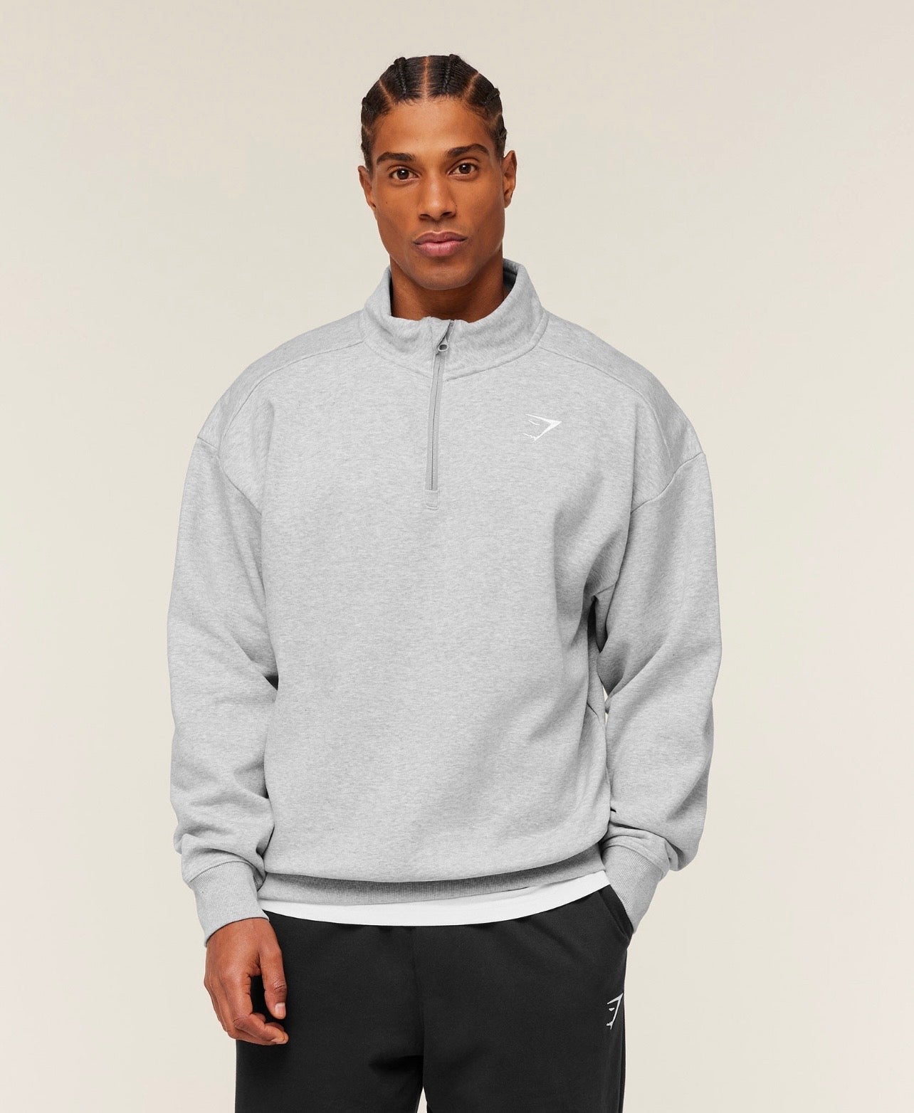 GS-0055 Crest 1/4 Zip - Light Grey Core Marl