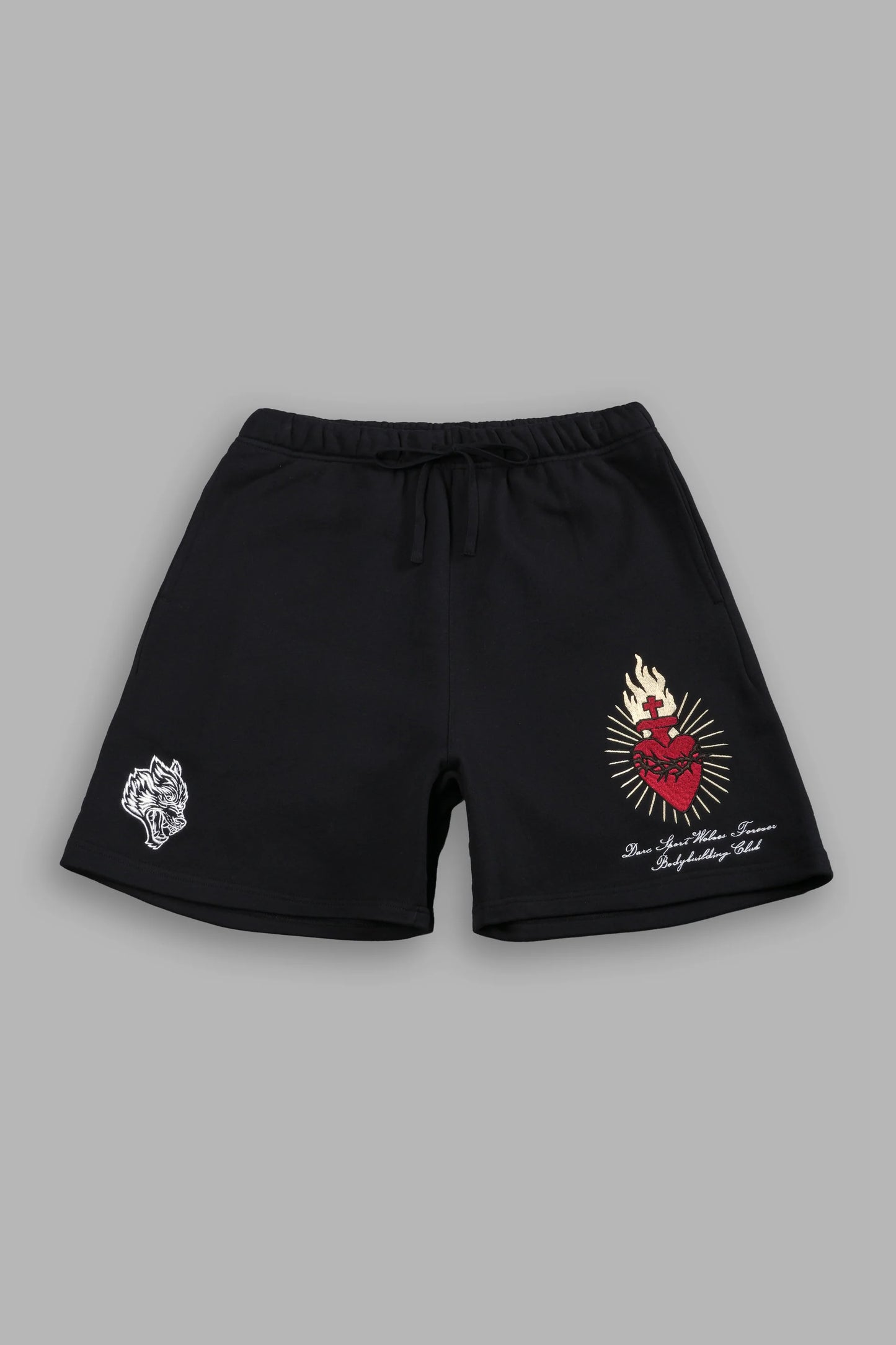 DS-0104 Doomed Love Post Lounge Sweat Shorts in Black
