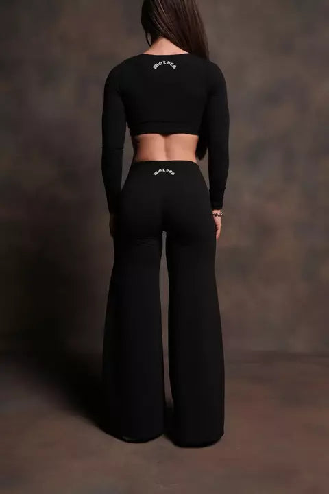 DSHE/HAR-0029 Harley-Davidson Wolves Wide Leg Energy Pants in Black