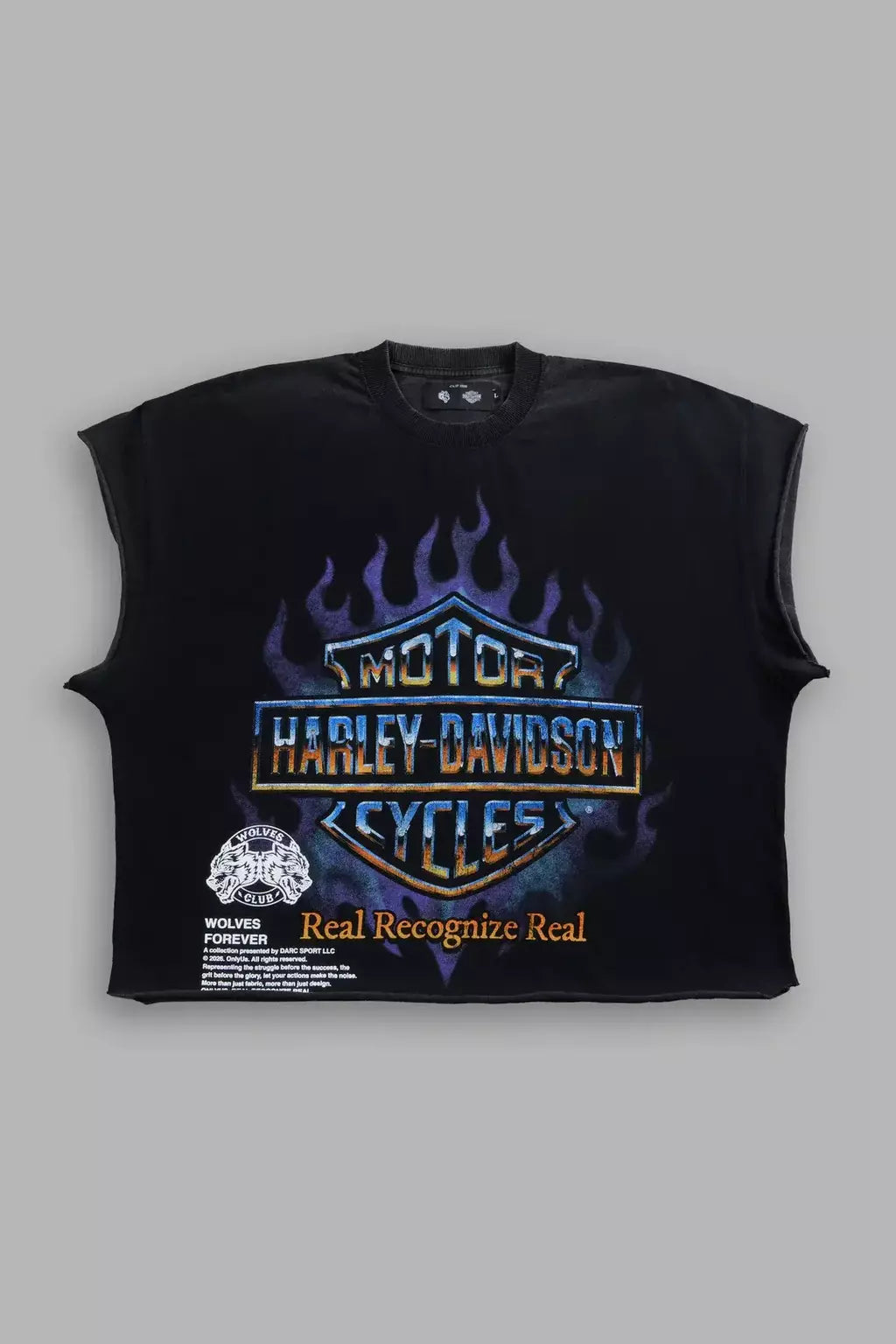 DS/HAR-0063 Iron Fire “Grunge” Cut-Off Tee in Black