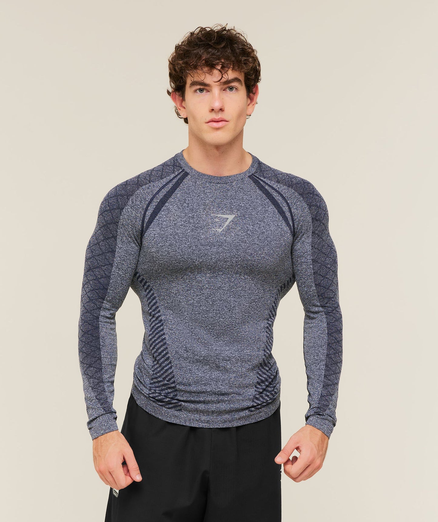 GS-0137 Devant Seamless Long Sleeve T-Shirt - Heavy Blue