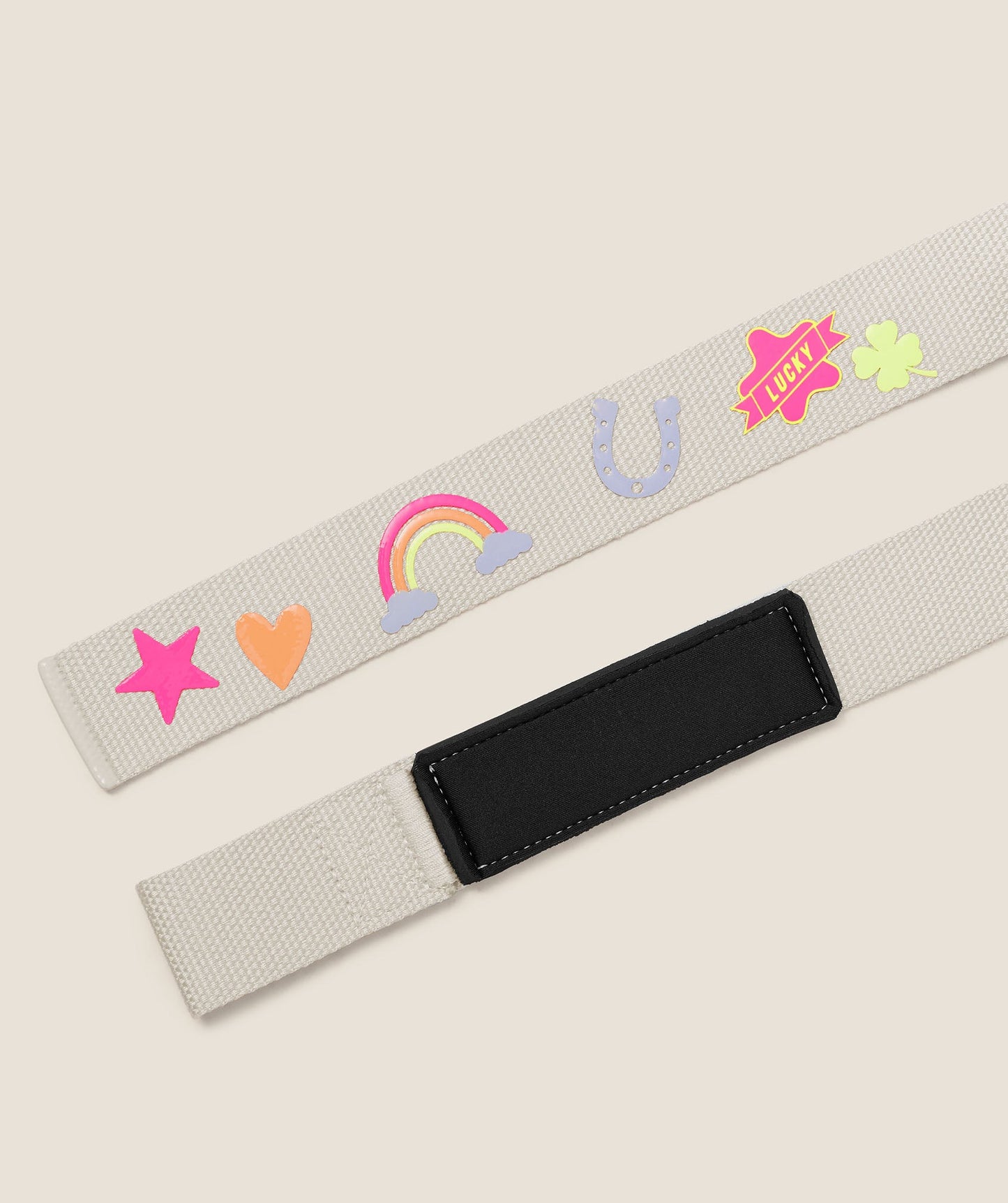 GSA-0013 Lucky Graphic Silicone Lifting Straps - Tinted White