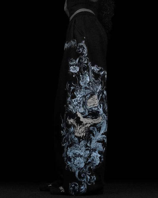 BD-0070 Women's Death Rose Banana Shaped Uncuffed Sweatpants [FROST]