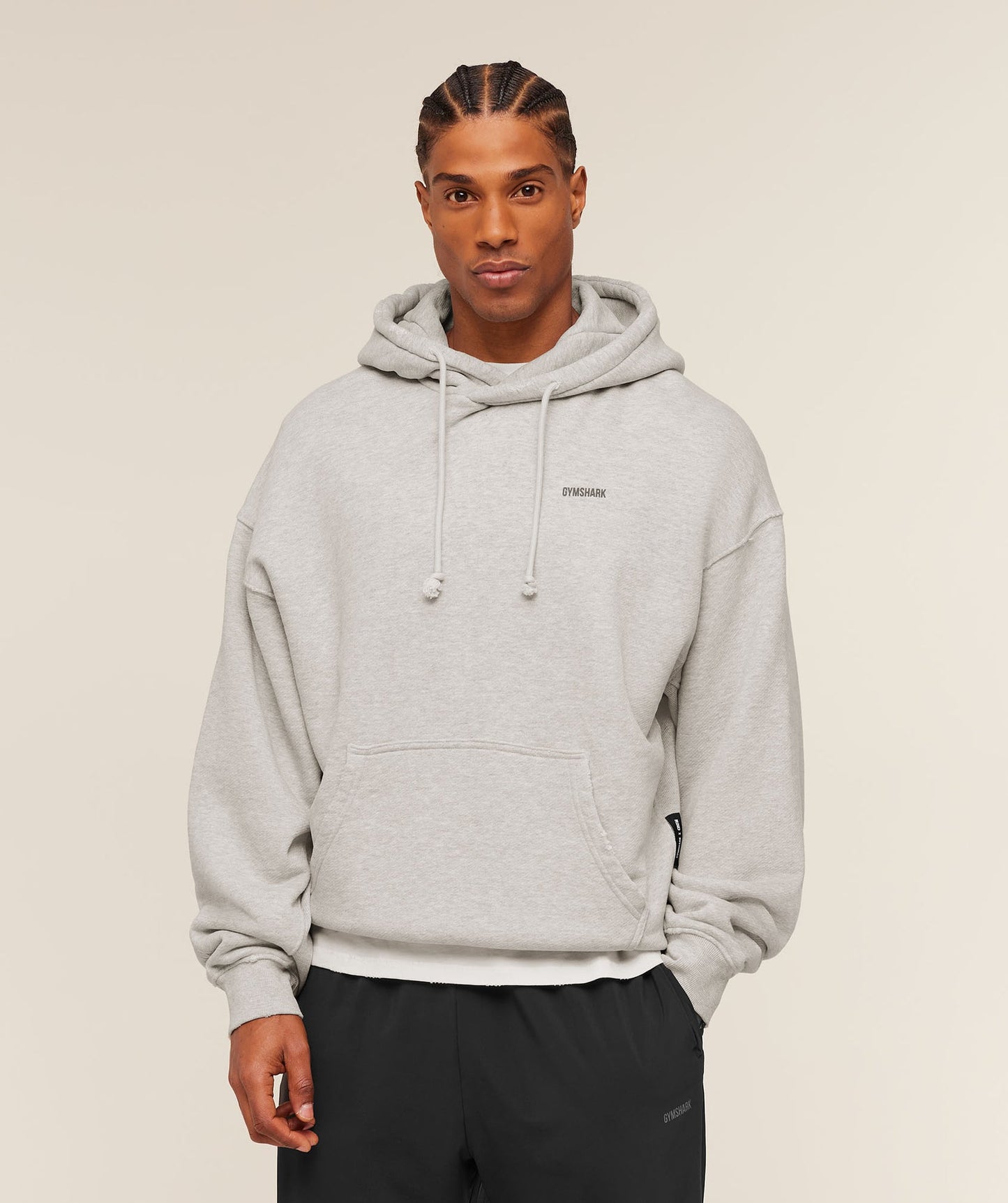 GS-0105 Gymshark x CBUM Washed Hoodie - Bros Stone Grey Marl