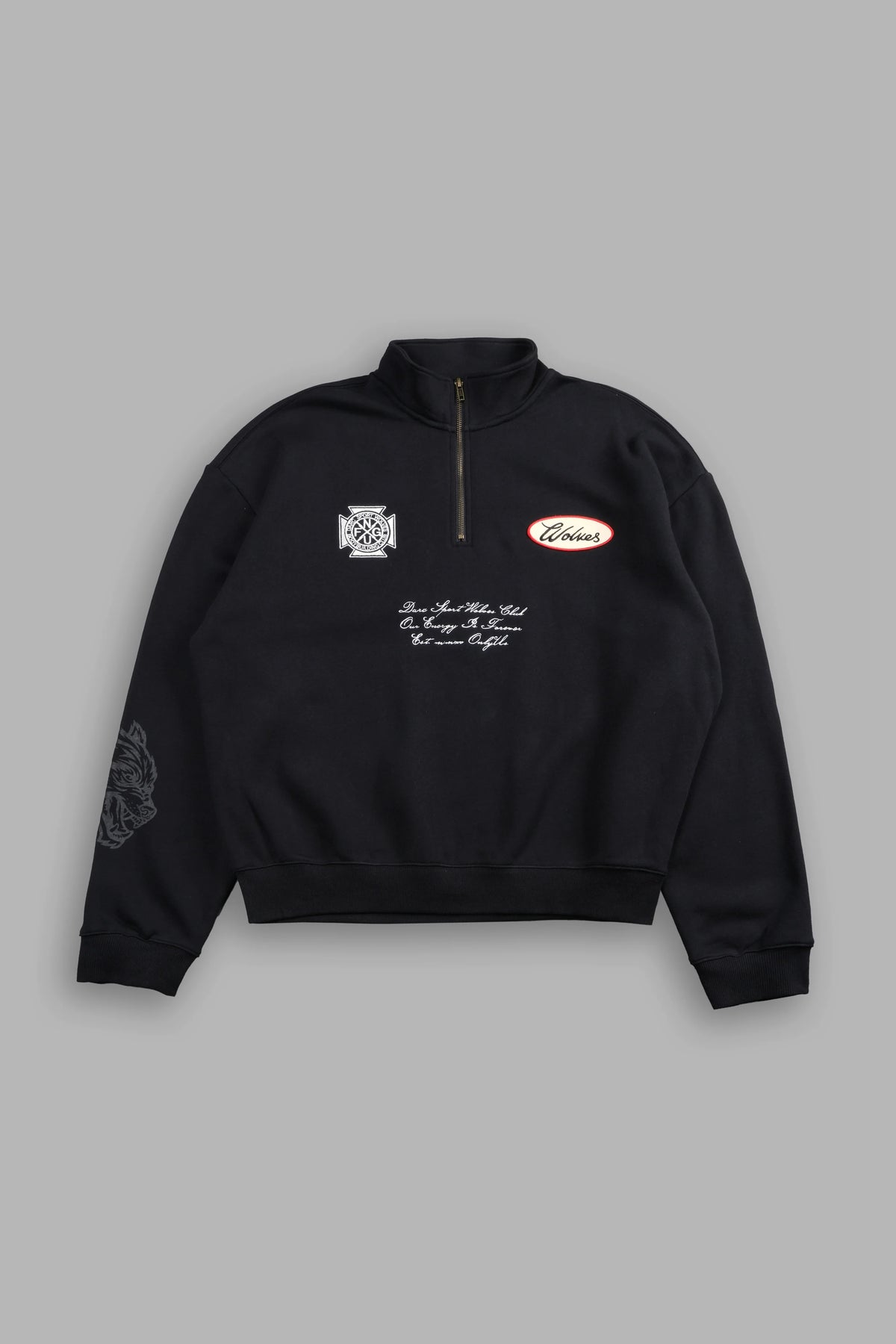 DS-0307 WRITTEN ON STONE DUKE 1/4 ZIP MOCK NECK IN BLACK