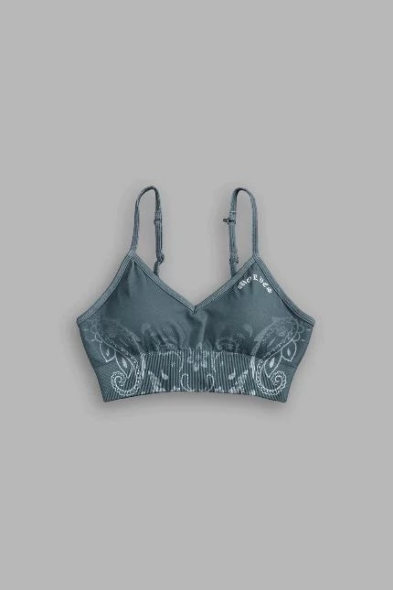 DSHE-0016 Faded Paisley “Maya“ Soft Seamless Bra in Greek Stone
