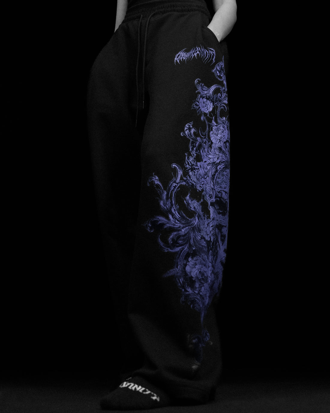BD-0070 Women's Death Rose Banana Shaped Uncuffed Sweatpants [DUSK]