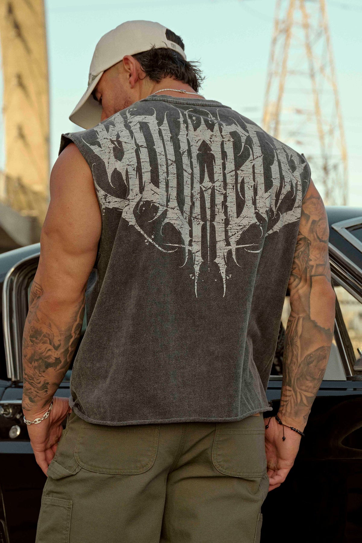 3022 - Anarchy Cropped Tanks - Grey Wash