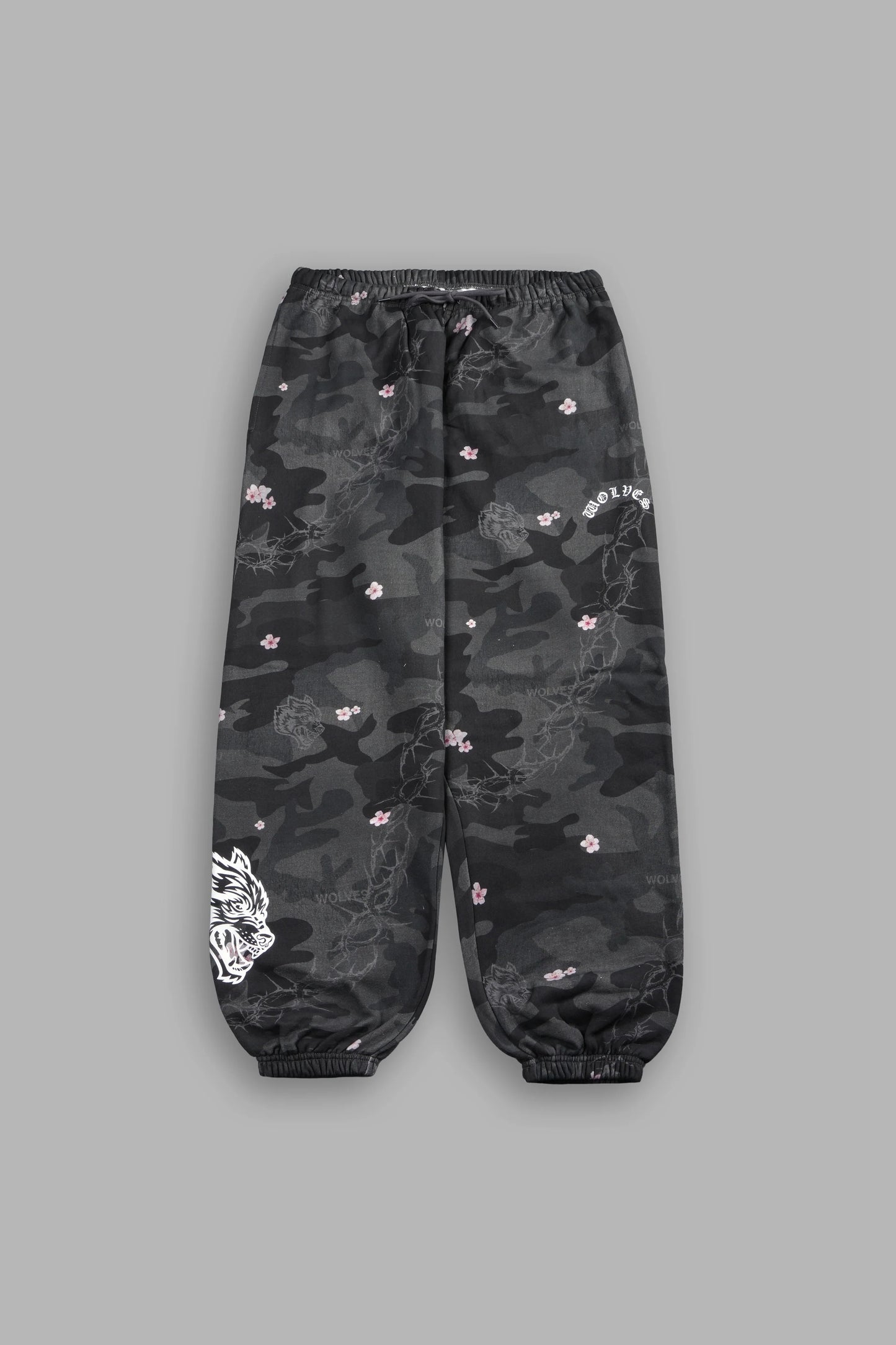 DSHE-0068 Wolf Chopper Lightweight Lounger Sweat Pants in Warrior In A Garden Black Camo