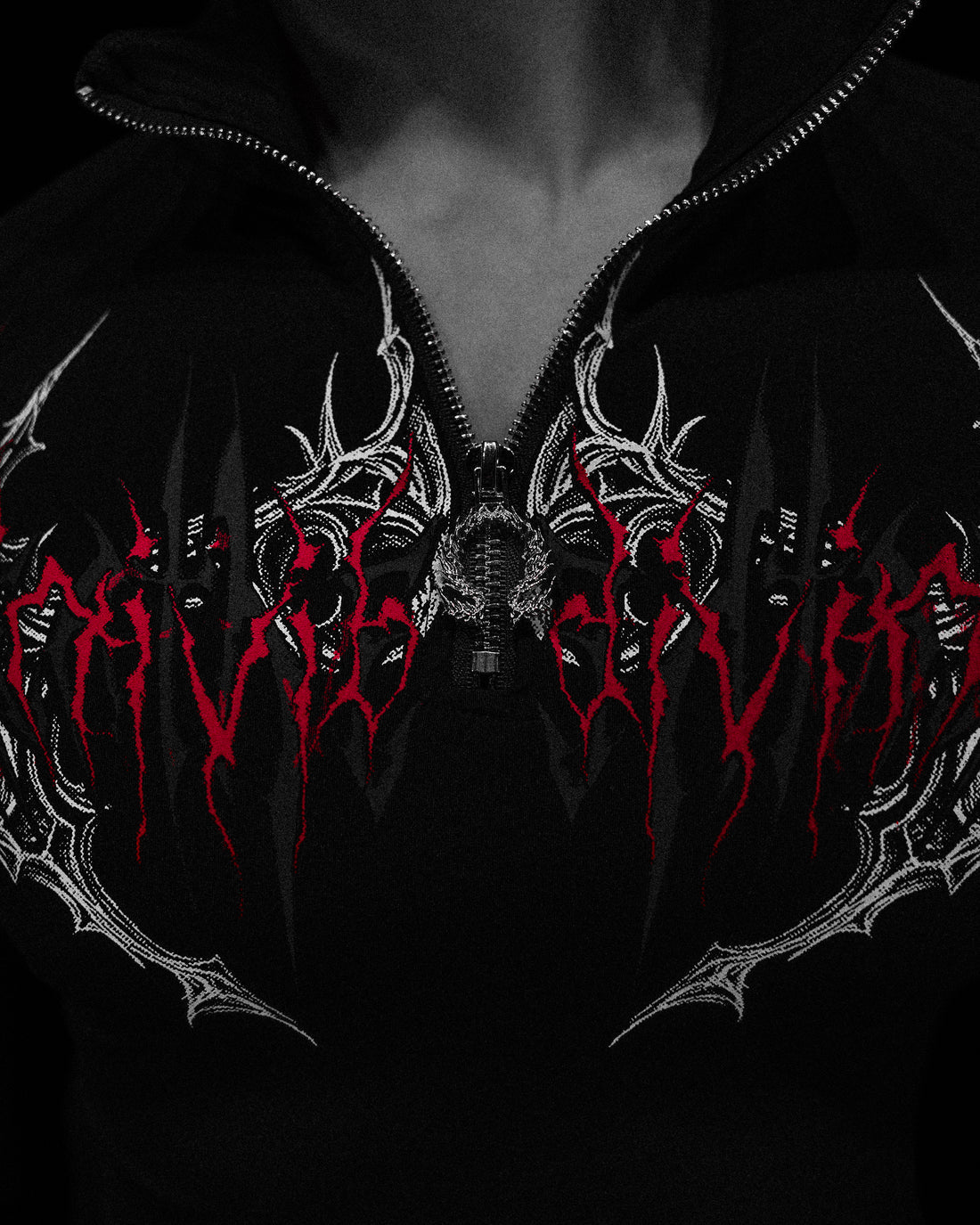 BD-0065 Void Tech™ Deathwing Longsleeve Quarter Zip Compression [HEAVENLY RED]