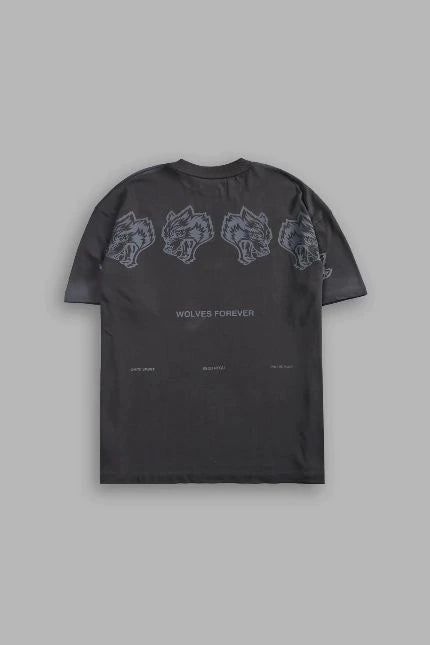 DS-0044 Wolves Have Your Back Unisex “Premium” Oversized Tee in Wolf Gray Drift Wash