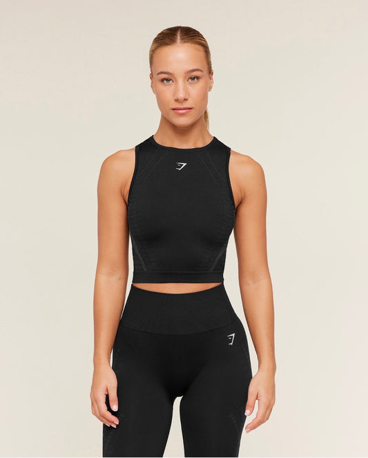 GSW-0091 Running Seamless Tank - GS Black/GS Asphalt Grey