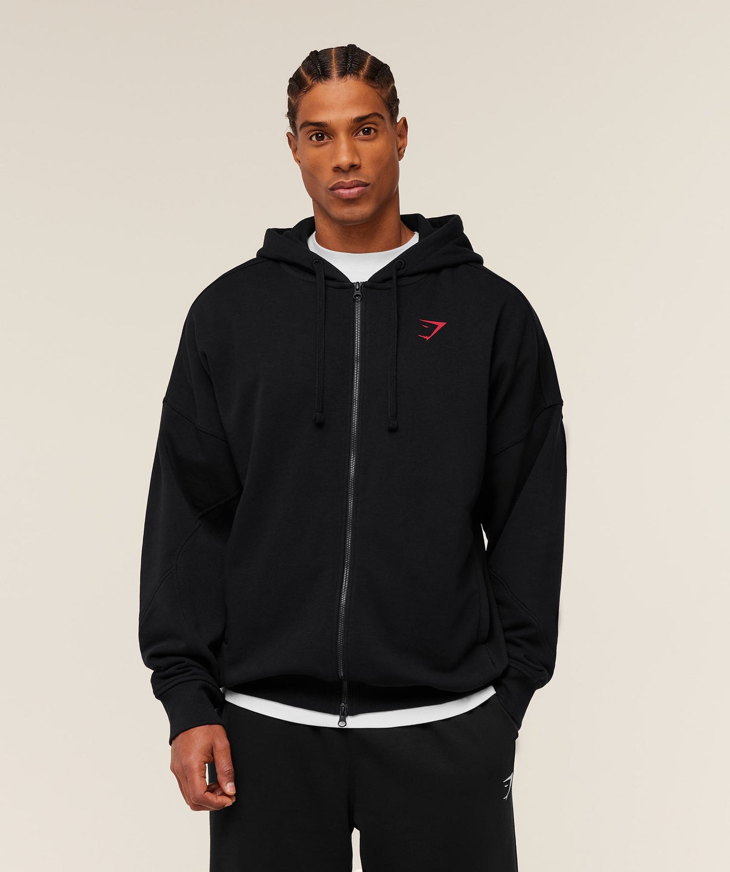 GS-0119 Power Zip Up Hoodie - Black/Conditioning Red