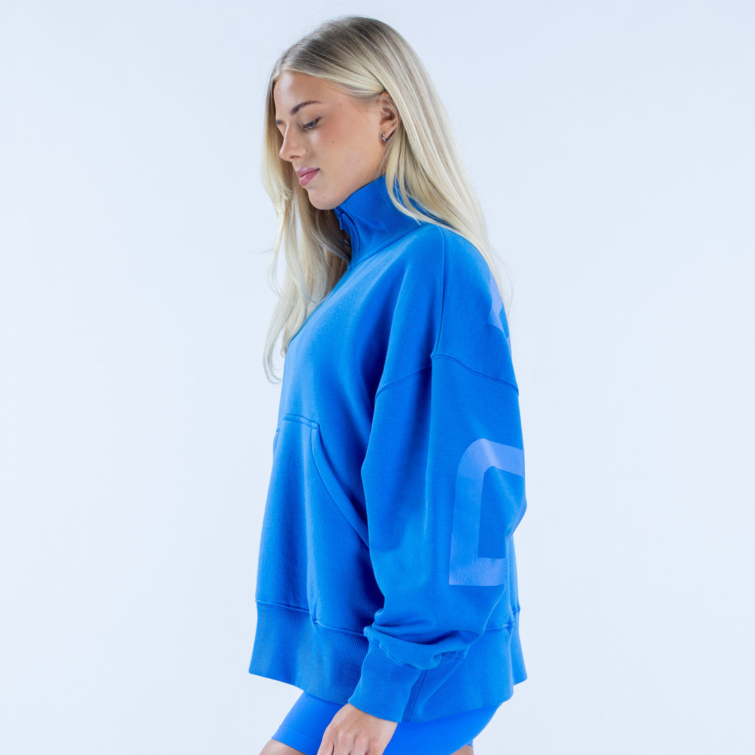 Signature Quarter Zip Sweatshirt | Electric Blue