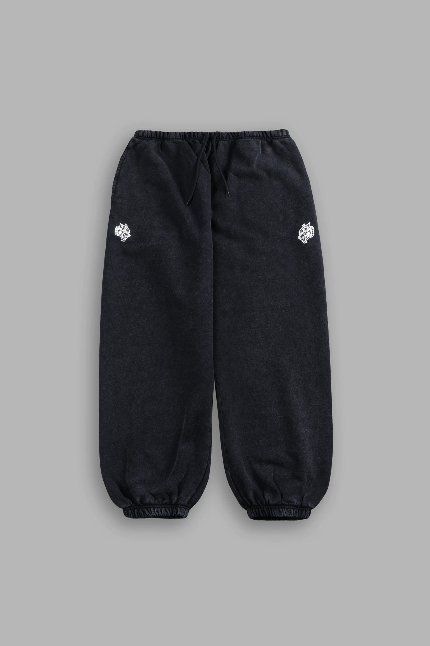 DS/VD-0084 Dual Wolf Unisex Lounger Sweat Pants in Black