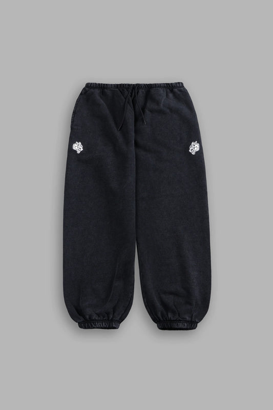 DS/VD-0084 Dual Wolf Unisex Lounger Sweat Pants in Black