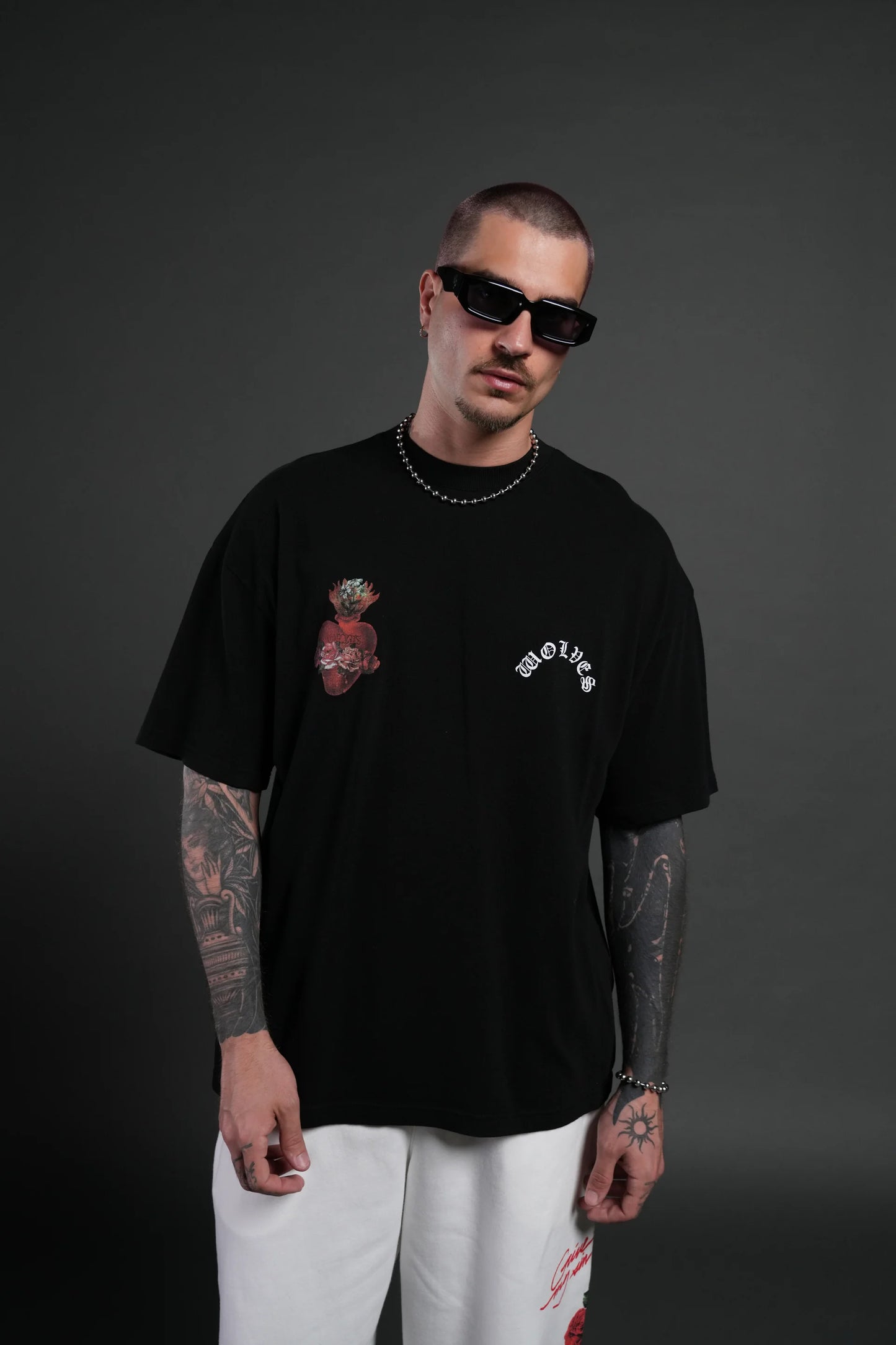 DS-0106 Heart Oath Premium Oversized Tee in Black