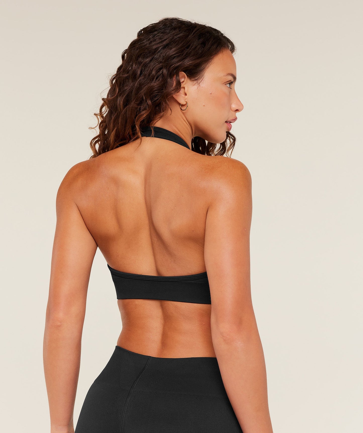 GSW-0099 Steel Seamless Halter Neck Bra - GS Black