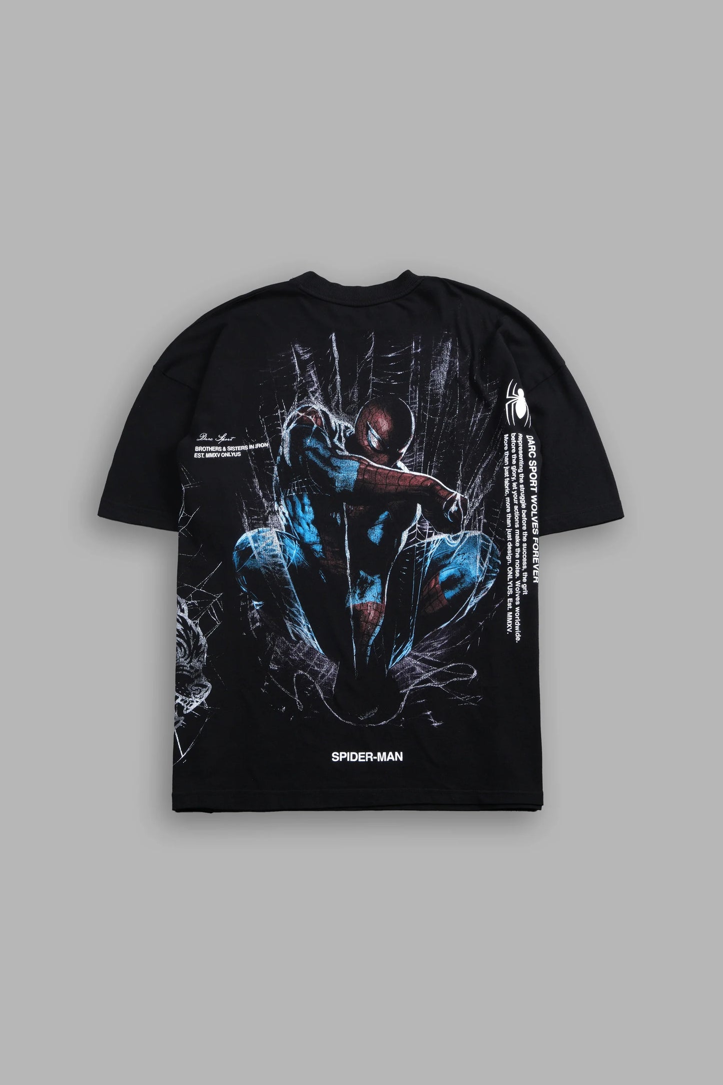 DS-0246 Night Spider Side-By-Side Series Premium Oversized Tee in Black