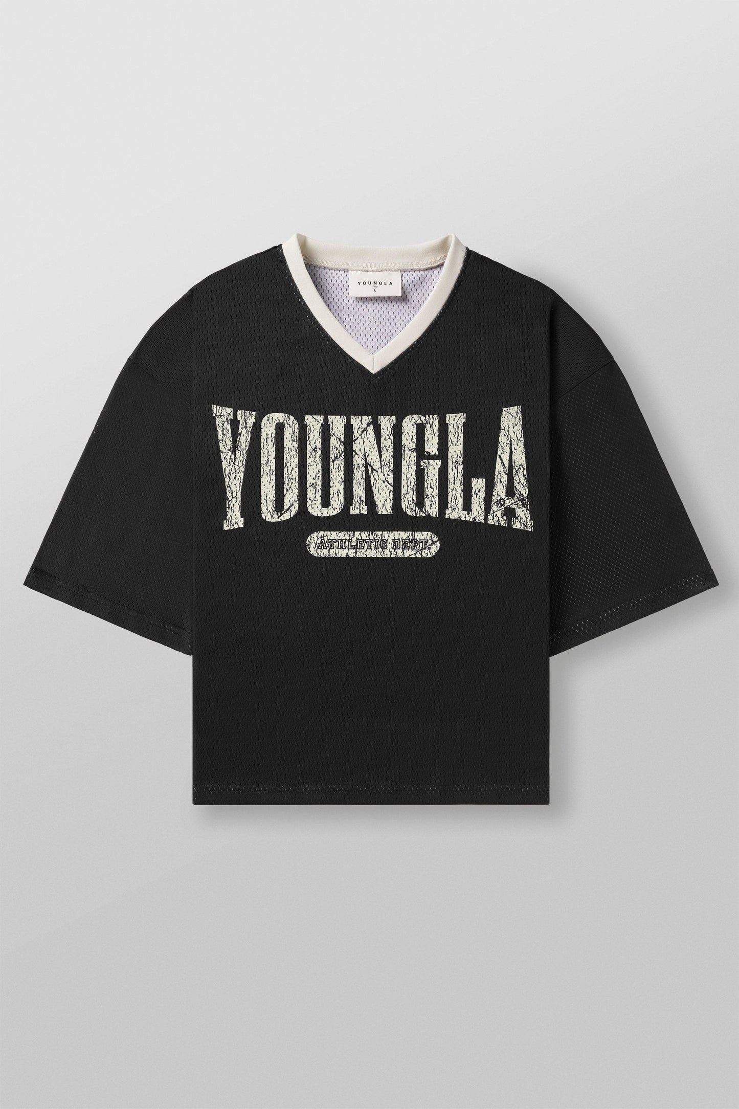 4187 - Varsity Football Cropped Jersey - Black